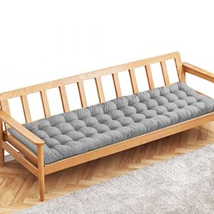 PLULON Coussin de Banc Jardin Gris 3 Places Coussin Chaise Jardin Porche Balançoire Coussin Banc Coussin de Siège Tapis Coussin de Meubles pour Jardin Patio Pelouse Chaise Longue Banc 150x48cm (Gris) (Grocery Mall, neuf)