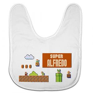 LolaPix Bavoir b&eacute;b&eacute;. Bavoir Personnalis&eacute; au Pr&eacute;nom. B&eacute;b&eacute;, gar&ccedil;on, fille. Bavoir b&eacute;b&eacute; fermeture velcro. Cadeaux personnalis&eacute;s. Diff&eacute;rentes couleurs. Divers mod&egrave;les. MARIO (LolaPix, neuf)