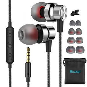 Blukar &Eacute;couteurs Intra-Auriculaires, &Eacute;couteurs Intra-Auriculaires Filaires avec Microphone & Contr&ocirc;le du Volume, Deep Bass, Anti-Bruit Casque Ergonomique pour iPhone, Smartphones Android, MP3 etc. (Flying-Store, neuf)