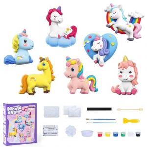 yolzhxe Licorne Moulage de Plâtre Enfants, Licorne Peinture Kit 3D avec Moule, DIY Activites Manuelles Peinture, pour Enfants pour Cadeau d'Anniversaires Noël Filles 5 6 7 8 9 10 Ans (Number rich store, neuf)
