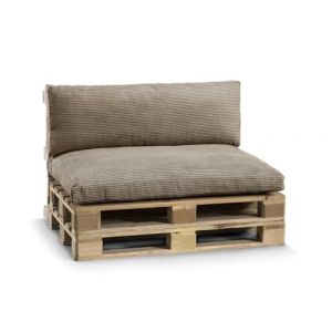 Gutekissen, Coussin pour canapé de Jardin, Coussin d'assise, Coussin pour Le Dos, rempli d'un Insert en granulés de pulirethane PWL (Set (Coussin d'assise 120x80 +Dossier 120x40), Marron Clair) (FavreShop, neuf)