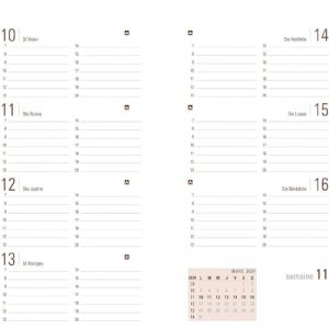 OBERTHUR - Recharge pour Organiseur Semainier International Spiral&eacute;e 16 - Janvier 2026 &agrave; D&eacute;cembre 2026 - Dimension 8,9 x 16,5 cm - 2 Langues (Papeterie Libellus, neuf)