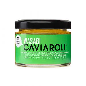 Caviaroli | Popping Boba d'Huile d'Olives Extra-Vierge Aromatis&eacute;e au Wasabi - Perles d'Huile Gourmet Id&eacute;al Pour l'Assaisonnement et les Ap&eacute;ritifs | 50 g (CAVIAROLI STORE, neuf)