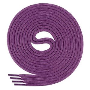 Lacets Di Ficciano, des lacets ronds pour des chaussures d'affaires et en cuir, lacet multisyst&egrave;m non d&eacute;chirable, &Oslash; 3 mm, longueur 60&ndash;130 cm, 25 couleurs en polyester 130 cm violet (Mount Swiss, neuf)