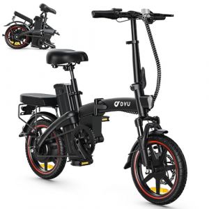 DYU A5 V&eacute;lo &Eacute;lectrique Pliant 14", 48V 7.5Ah Ebike, Moteur 250W, Vitesse Max 25km/h, VAE Adulte avec Batterie Amovible, Suspension Avant, Freins &agrave; Disque, &Eacute;cran LED (DYUofficial, neuf)
