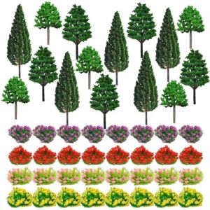 Lot de 47 Arbres Miniatures, Mod&egrave;le Arbre en Plastique, Mod&egrave;le Train Arbres, Mixte Mod&egrave;le Arbres, Mod&egrave;le Arbres, pour Paysage de Bricolage, Paysages Miniatures, Table de Sable, Mod&egrave;le Paysage, 1-13 cm (Wqajly, neuf)