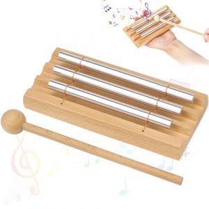 Carillons de Percussion Carillon énergétique avec Maillet Carillon De Méditation Energy Chime à 3 Tons pour enfants, yoga, gestion de salle de classe (GKZB, neuf)