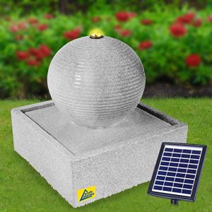Fontaine de Jardin Fontaine Solaire, Bain d'oiseaux Cascade, décoration de Jardin avec Pompe, Jeu d'eau pour terrasse de Jardin, Balcon, très décoratif (Fontaine Solaire Modern avec lumière LED) (Amur S.à r.l., neuf)