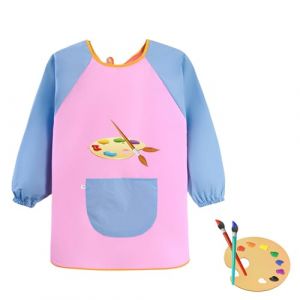 LILIKAI Blouse de peinture &eacute;cole 1&egrave;re classe, tablier de peinture pour enfants &agrave; partir de 6 ans, tablier de peintre pour gar&ccedil;on, tablier de bricolage, tablier d'encre pour enfant, imperm&eacute;able 7-12 (xiaosuiqiangDE, neuf)