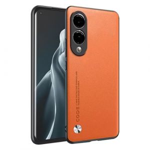 HONLEN Coque de pour Samsung Galaxy S25 Edge (6.7" inches) &Eacute;tui de T&eacute;l&eacute;phone Professionnel en Cuir, Orange (HONLEN, neuf)