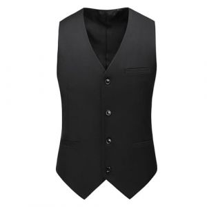 G&eacute;n&eacute;rique Gilets Sans Manche Homme Gilet Cowboy Ensemble Chic Reporter Costume De Peche Travail Veste Manches Multipoches Softshell Saharienne Pour &Eacute;t&eacute; Veston Costumes Et Vestes Matelass&eacute;,Le noir,M (aodsko, neuf)