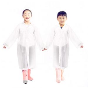 2 Pièces Poncho Pluie, Poncho Pluie Enfant, Poncho Pluie Portable, Facile à Transporter, pour le Cyclisme de Plein Air, le Camping, les Voyages, la Pêche Blanc (Fayemoon, neuf)