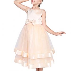Sunny Fashion Robe Fille sans Manches Champagne Robe de Bal Princesse Mariage Partie Robe Ceremonie Fille 12 Ans (Sunny Fashion Europe, neuf)