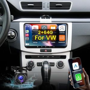 2+64G Autoradio pour VW Passat b6/b7 Golf Polo Seat Touran Sharan Skoda Caddy Fabia Octavia - Autoradio Android 13 avec Carplay&Android Auto - Radio 9 Pouces WiFi GPS SWC + Cam&eacute;ra de recul&Mic (Tianju-EU, neuf)