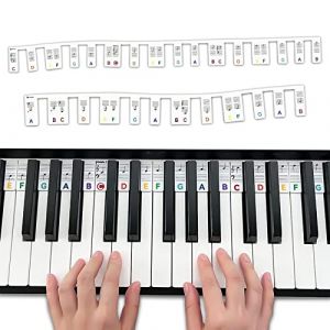 Autocollants pour Clavier de Piano 3 pi&egrave;ces silicone r&eacute;utilisable debout autocollants de note de clavier de piano amovibles pour d&eacute;butants enfants adultes 68 88 touches - color&eacute; (WEIYIKE, neuf)