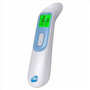 Thermom&egrave;tre num&eacute;rique silencieux &agrave; infrarouge mesure oreille frontale corps sans contact cuir 0-3 cm temp&eacute;rature corporelle Thermoscanner sans fil automatique contr&ocirc;le enfants &eacute;cran r&eacute;tro&eacute;clair&eacute; (SIMPLETEK-L'elettronica-low-cost, neuf)