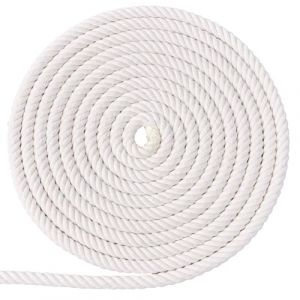 XINSHUNCAN Corde De Coton 12mm 10m, Corde De Macramé Naturel 4 Brins épais Cordon De Coton Doux Torsadé pour Bricolage, Tenture Murale, Cintre à Plantes, Jardinage,Emballage, Décoration (Shunkanghuaqian, neuf)
