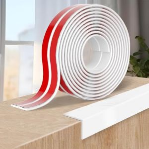 Protection Angle Mur Adhésif, Bandes Corniere en TPE, Plinthe Souple Épaisse en Forme de L Baguette Angle pour Murs, Portes, Cuisine, Fenêtres, Idéal pour Rénovations DIY (Blanc, 2cm x 4M) (HengRongSh-EU, neuf)