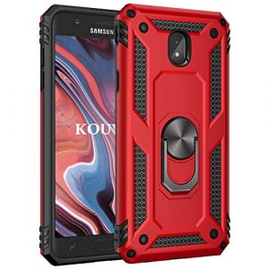 KOUYI Coque pour Samsung Galaxy J7 2017 /J730,Double Couche Renforc&eacute;e D&eacute;fense Bumper TPU Silicone Antichoc Armure Housse Etui avec Anneau Support pour Samsung Galaxy J7 2017 /J730 (Rouge) (LiHondar, neuf)