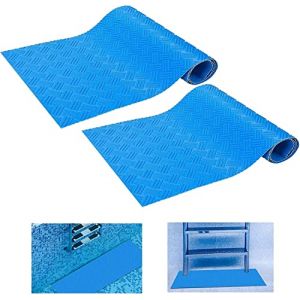 2 Pièces Tapis Échelle Piscine,Tapis D'échelle, Grand tapis d’étape de piscine avec tapis d’échelle antidérapant de protection de texture pour la doublure et les escaliers de piscines hors sol 90x23cm (GIONAR-FR, neuf)