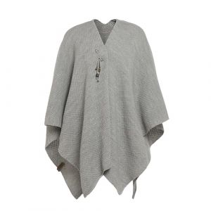 Knit Factory - Jazz Poncho Tricot&eacute; - Cape Femme - Poncho r&eacute;versible Femme - Ch&acirc;le Femme - Poncho pour l&rsquo;Automne et l&rsquo;Hiver - Poncho Femme en Laine et Acrylique - Iced Clay - Taille Unique (Knit Factory, neuf)
