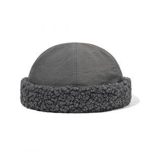 CLAPE Bonnet de Docker d'hiver Casquette sans Visiere Homme Imperm&eacute;able Beanie Docker Hat Cap Rolled Cuff Brimless Hat Bonnet Marin Miki Grey FMW2401 (CLape, neuf)