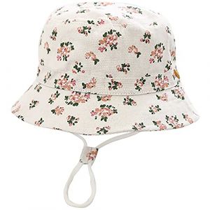 Malaxlx Unisexe Bob Bébé Chapeau de Soleil Floral Blanc Chapeau de Pêcheur Enfant Chapeaux de Seau Chapeau de Plage Visière pour 4-8 Ans Fille Garçon (malaxlx uk, neuf)