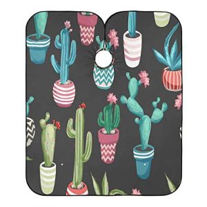 Salon De Peinture De Cactus De Dessin Animé Cape De Coupe Anti-Taches Robe De Coiffure Imperméable Blouse Coiffeur Pour Coiffeurs Barber Salon 140X168Cm (guangzhouhongchenmaoyishanghanggerenduzi, neuf)