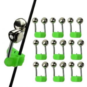 XIAOXIAOYU 10 Pièces Clochette Grelot De Peche, Cloches De Canne À Pêche À Pince - Sonnettes De Pêche avec Attache, Clochette D'alarme pour Pêches en Plein Air Canne Indicateur De Touche (syfmbz, neuf)
