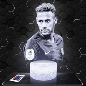 Lampe de chevet - Veilleuse Tactile Neymar Joueur de foot Brésilien - Sport Lampe 3D LED illusion, Idée cadeau Noël anniversaire garçon et fille Lampe de nuit chambre d'enfant ou adulte TOP (Lampephoto-fr, neuf)