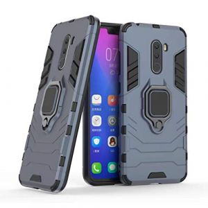 Compatible avec Pocophone F1 Coque, Anneau de Support Téléphone Voiture Magnétique Bague 360 Étui de Protection pour Xiaomi Pocophone F1 (Bleu Marine) (DaMain, neuf)