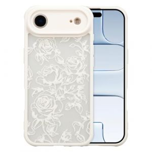 XIZYO Coque pour iPhone Air 6,5 Pouces, Mignon Mat Translucide Fleur de Rose Floral Motif Antichoc Coque, Housse Luxe Esth&eacute;tique Souple TPU pour Filles Femmes, Branche Rose/Blanc (XIZYO, neuf)