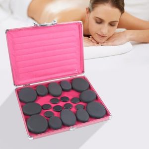 Lot de 20 pierres de massage chaudes - Appareil chauffant avec r&eacute;servoir chauffant - Pierres de lave - Pour massage professionnel - Pour les utilisateurs priv&eacute;s - Spa - Relaxation (Aoeake, neuf)
