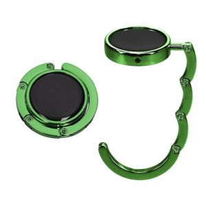 kwmobile 2 Porte Sac à Main Table - Gadget Accroche Sac a Main pour Table Bureau - Support Crochet en Métal Pliable - Vert foncé (SX-Commerce, neuf)