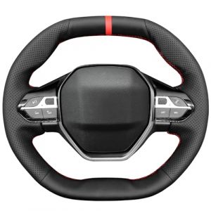 MEWANT Caches De Volant pour Peugeot 208/308(SW)/ 2008/3008/ 508/508 SW/ 5008/ Partner/Rifter Couvre Volant en Cuir V&eacute;ritable Cousu &agrave; La Main (Mewant official store, neuf)