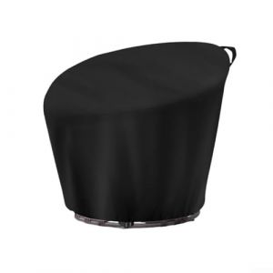 Housse de chaise Papasan imperm&eacute;able en tissu Oxford 210D robuste avec cordon de serrage pour chaises en osier soucoupe &oelig;uf (noir, 132 x 51 x 89 cm) (Yuandakai, neuf)