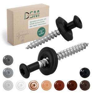 DSM | Vis Spengler noires profondes 4,5 x 35 mm | Acier inoxydable A2 &ndash; peint RAL 9005 | avec rondelle d'&eacute;tanch&eacute;it&eacute; EPDM (15 mm) | entra&icirc;nement Torx | similaire &agrave; DIN 7995 / DIN 9171 | Vis pour t&ocirc;le (DSM-Verbindungstechnik GmbH, neuf)