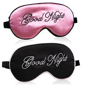 2 Pi&egrave;ces Masque de Yeux de Sommeil en Soie pour Femmes et Hommes Couvre-Yeux de Sommeil en Soie Bandeau de Yeux de Nuit en Satin avec Sangle R&eacute;glable Couvre-Visi&egrave;re Masque de Nuit en Soie (SEIDENFAD CONSULTING GMBH, neuf)