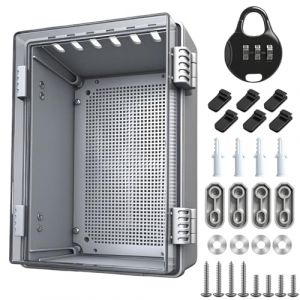 Coffret Electrique Etanche Exterieur, Boitier Etanche IP65, Boite Multiprise ABS, Coffret éLectrique Avec Serrure, Boite de Derivation Durable pour L'IntéRieur et L'ExtéRieur (300 * 200 * 170 mm) (Palm Bay Shop, neuf)