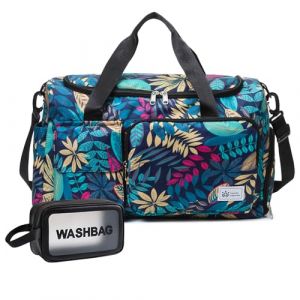 Petit sac de sport pour femme, sac de voyage avec compartiment &agrave; chaussures, Z3#Feuilles vertes, Sac de sport et trousse de toilette (YLWJCZQ, neuf)