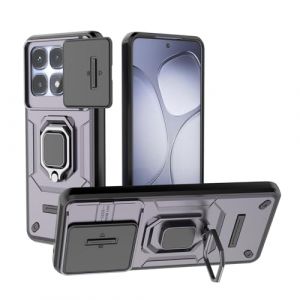 TAUYN Coque pour Xiaomi 14T Pro, TPU/PC Anti-Choc Armor Bumper Couvercle Coulissant Protection &Eacute;tui, Support Protection &Eacute;tui - Mauve (Kuaigu, neuf)