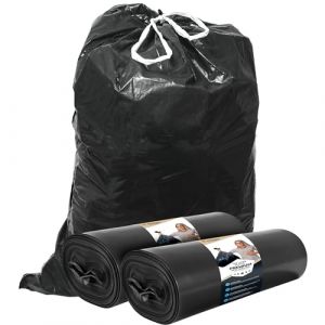 Sacs poubelle 120 l solides &ndash; ind&eacute;chirables &ndash; avec cordon de serrage &ndash; Sacs poubelle XXL &ndash; 120 liter &ndash; 40 &micro; &ndash; 700 x 1100 mm &ndash; LDPE &ndash; Grand sac poubelle - 50 Sacs (snowcommerce GmbH, neuf)