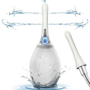 PropoDusche Douche anale Lavement Nettoyage intestinal Femme Monsieur - Douche anale 245 ml Irrigateur Intestinal Anti-retour et filtre Enema Peut être connecté à un tuyau de douche (Blanche) (PoPodouscheEU, neuf)