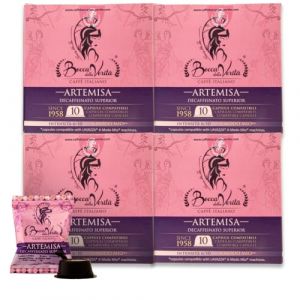 BOCCA DELLA VERITA - Bo&icirc;te de 40 capsules de caf&eacute; italien ARTEMISA Descafeinado, Capsules compatibles avec la machine &agrave; caf&eacute; Lavazza&reg; A Modo Mio, 100% Made in Italy (God Save The Coffee, neuf)