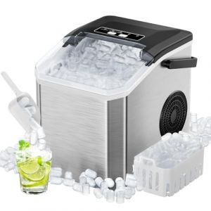 Machine à Glaçons 15kg/24h, Machine a Glacon 8 Glaçons en 6 Minutes, 130W ice maker avec Fonction Auto-Nettoyante,Avec Pelle à Glace et Panier,2 Tailles de Glaçons Pour la Cuisine,Machines à Glaçons. (Spark sell, neuf)