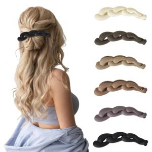 6 Pi&egrave;ces Pinces &agrave; Cheveux Banane,Grande Pince Banane,Clip de Support de Queue de Cheval Antid&eacute;rapant pour Femme,Pinces &agrave; Banane en Mati&egrave;re Plastique,Pour Le Travail, L'&eacute;cole, Les F&ecirc;tes et Le Quotidien (fuleitong, neuf)