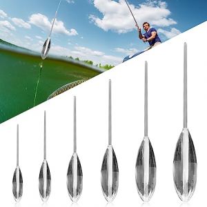 Riisoyu Fishing Sbirolino Kit, 6 pièces Bobbers Bombarda Truite 8g/10g/12g/15g/20g/25g Flotteurs Acryliques pour La Pêche à La Truite Idéal pour la Pâte à Truite et la Cuillère (JINJIE LIMITED, neuf)