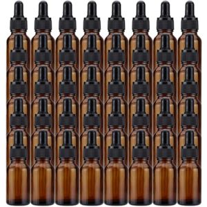Lawei Lot de 40 flacons en verre ambré avec pipettes compte-gouttes en verre pour huiles essentielles, parfums, aromathérapie, chimie, laboratoire, produits chimiques – 15 ml (LaweiEu, neuf)