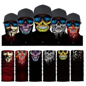 Freesom Lot de 6 Cache Cou Col Visage Couvre-Chef Modo Ete Tete de Mort Crane Bandana Tube Homme Femme Cagoule Tour de Cou Elastique Respirant Anti-solaire Sport Velo Vintage Cadeau Pas Cher (Cabrianne, neuf)