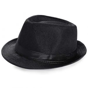 Coucoland Chapeau Panama 1920s pour Homme-Chapeau Fédora Mafia Gangster Accessoires de Costume Gatsby Taille Unique Noir (BABEYOND  FR, neuf)